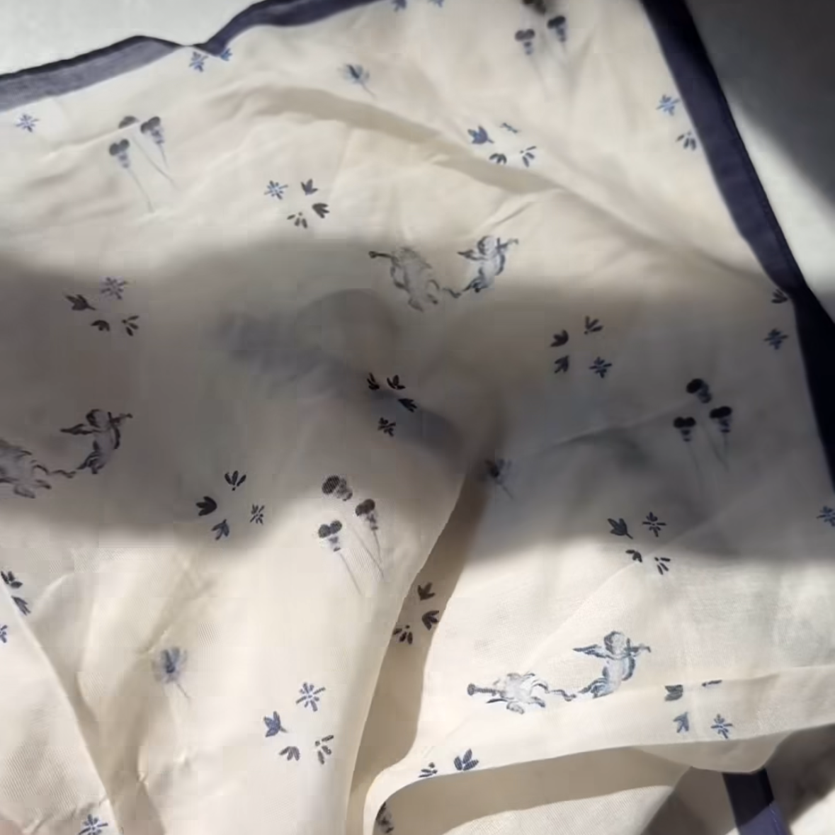 Hand Illustrated Silk Delf Tile Scarf