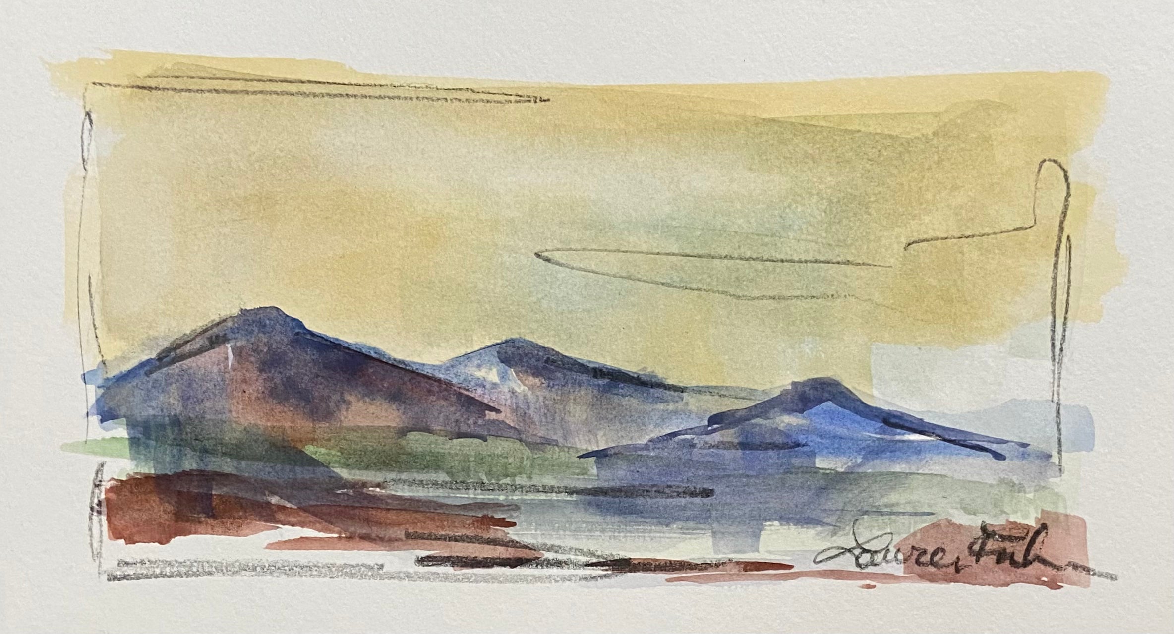 Places Watercolor Landscape Sketch VII : Colorado