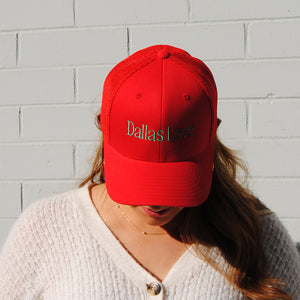 Dallas Love Trucker Hat in Cherry Red