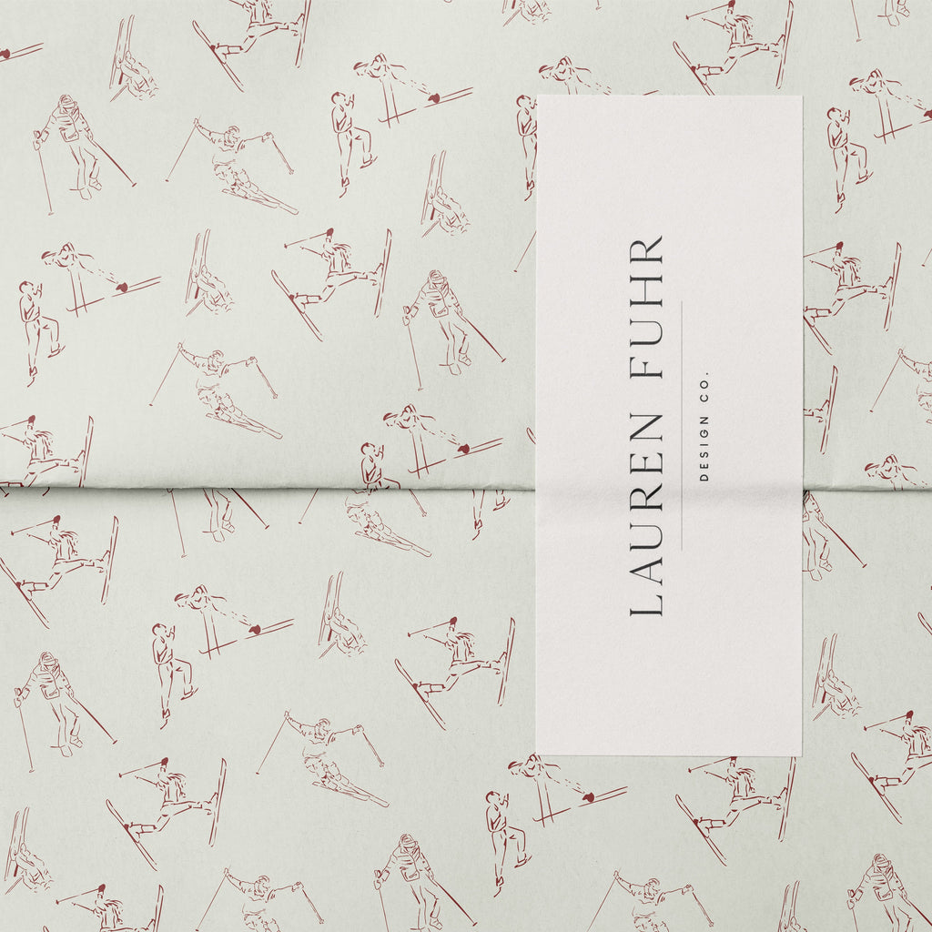 Skiers Wrapping Paper Roll
